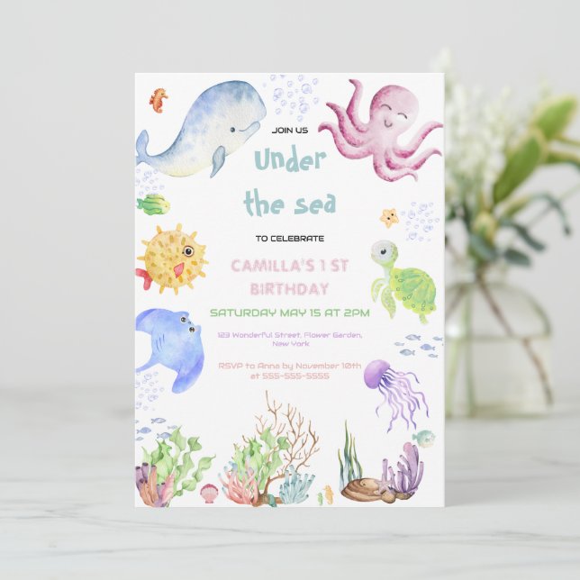 Invitation A L'OEIL De La Mer 1Er Anniversaire Sous La Mer (Debout devant)