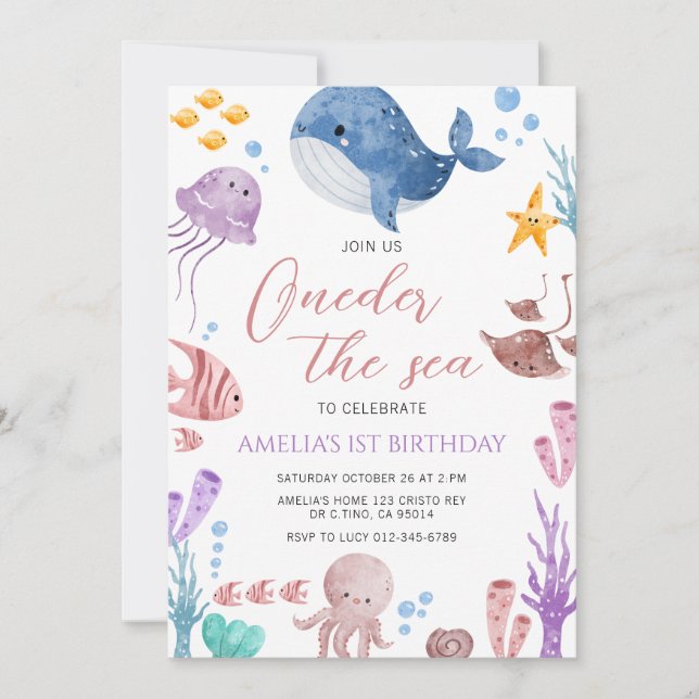 Invitation A L'OEIL De La Mer 1Er Anniversaire Sous La Mer (Devant)