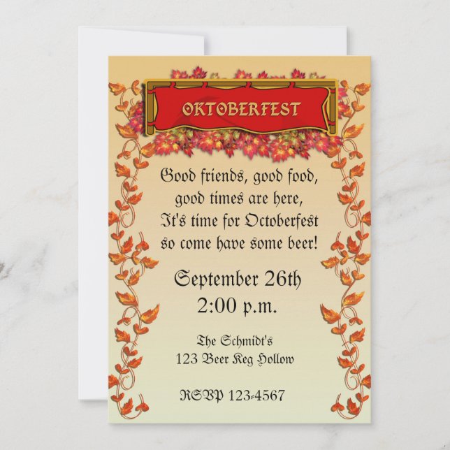 Invitation à l'Oktoberfest (Devant)