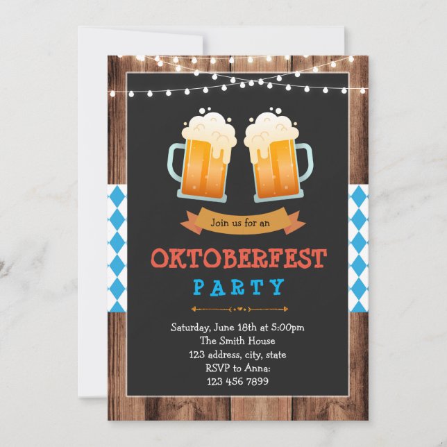 Invitation à l'oktoberfest de bière vintage (Devant)