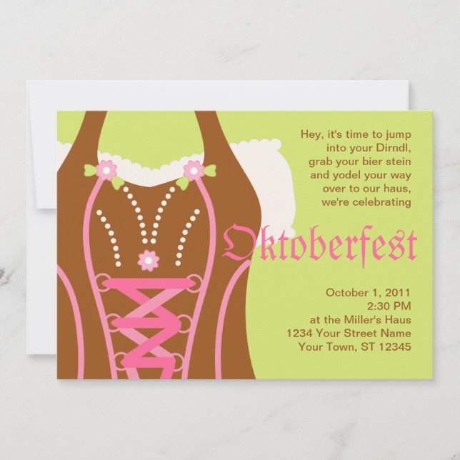 Invitation à l'Oktoberfest de Cute Dirndl (Devant)