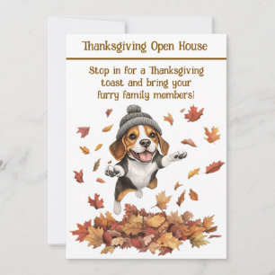 Invitation à l'Open House de Thanksgiving   Chien 