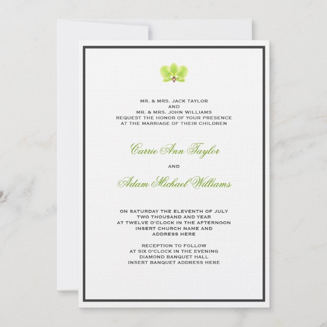 Invitation à l'orchidée verte (Devant)