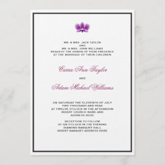 Invitation à l'orchidée violette foncée