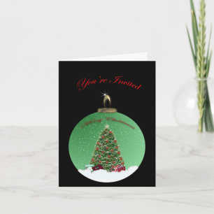 Invitation à l'ornement de Noël vert