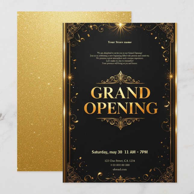 Invitation à l'ouverture du Grand Noir et de l'Or (Devant / Derrière)