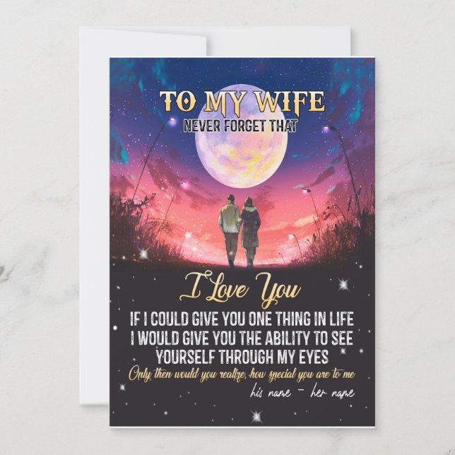 Invitation À ma femme | Lettre à ma femme amour de mari (Devant)