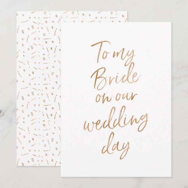Invitation À ma mariée le jour de notre mariage (Devant / Derrière)