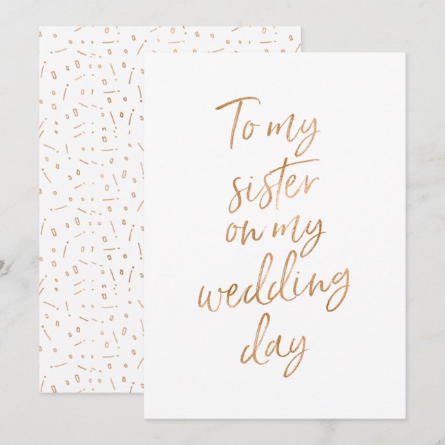 Invitation À ma soeur le jour de mon mariage (Devant / Derrière)