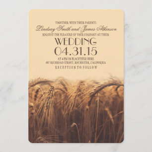 invitation à mariage pour blé rustique