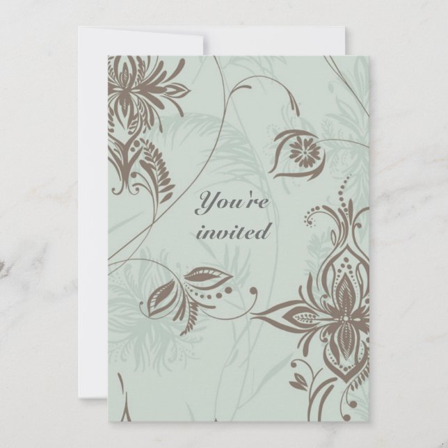Invitation à mariage Romantique Vines Damask (Devant)