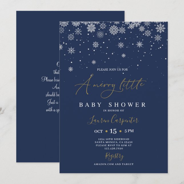 Invitation A Merry Little Baby Shower (Devant / Derrière)