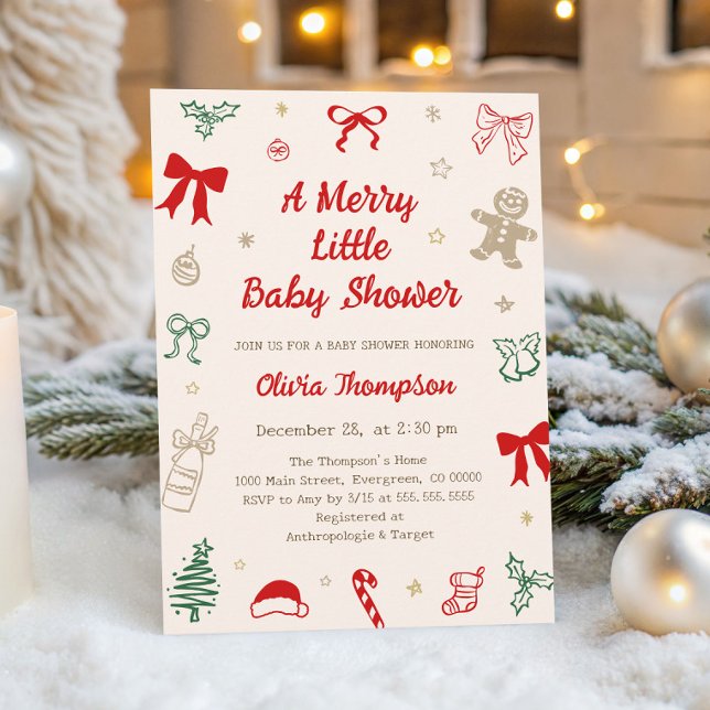 Invitation A Merry Little Christmas Baby Shower  (Créateur téléchargé)