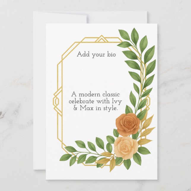 Invitation A modern classic for your big day. (Devant)