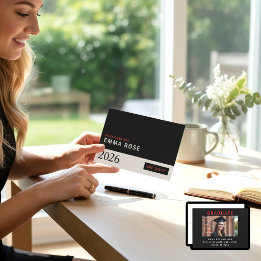 Invitation À mon époque de remise de diplôme Robe noire minim