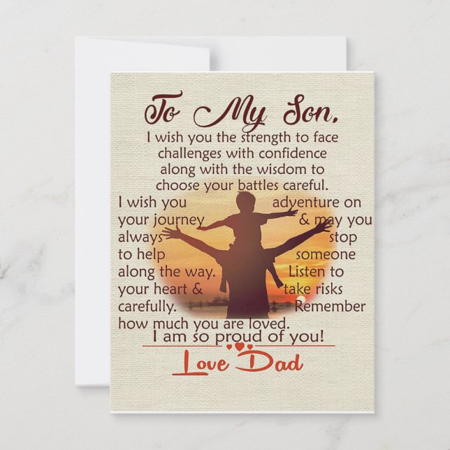 Invitation À mon fils | Jolie Lettre À Lui | (Devant)