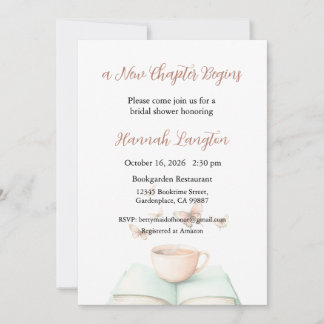 Invitation A New Chapter Begins Invitation, Bridal Shower