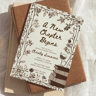 Invitation A New Chapter Bridal Shower Invite | Book Themed 