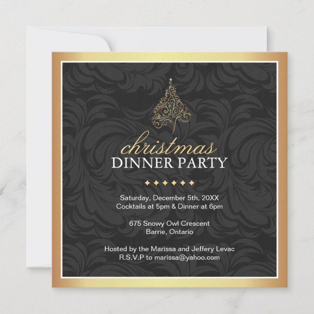 Invitation à Noël classique (Devant)