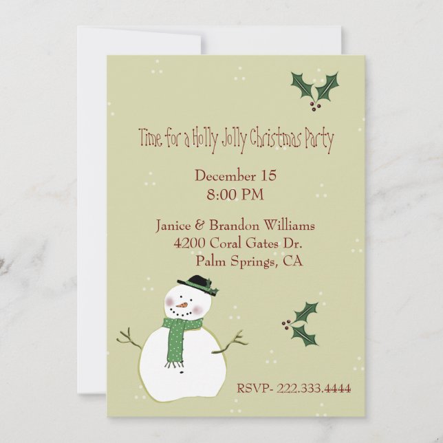 Invitation à Noël personnalisée (Devant)