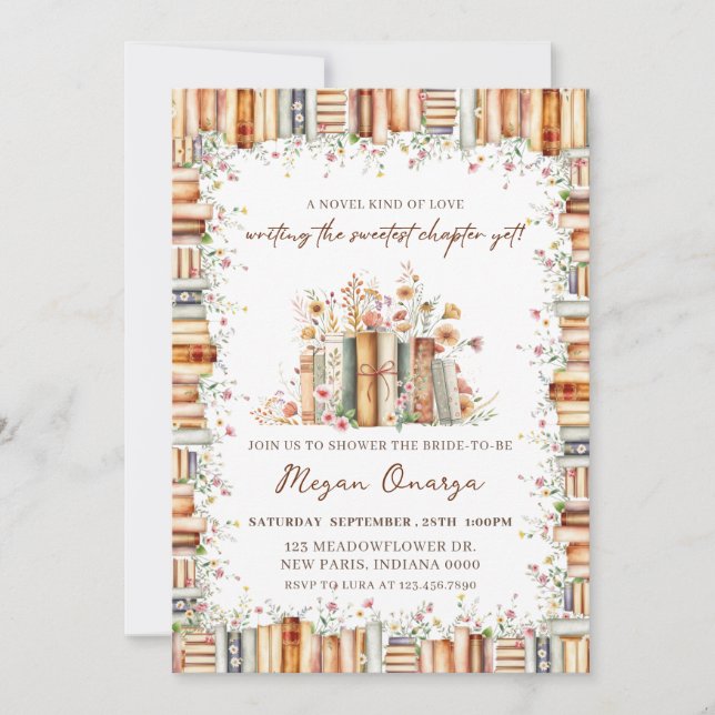 Invitation A Novel Kind of Love Book Theme Bridal Shower   (Devant)