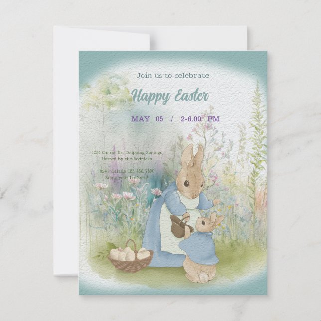 invitation à Pâques avec Peter Rabbit (Devant)