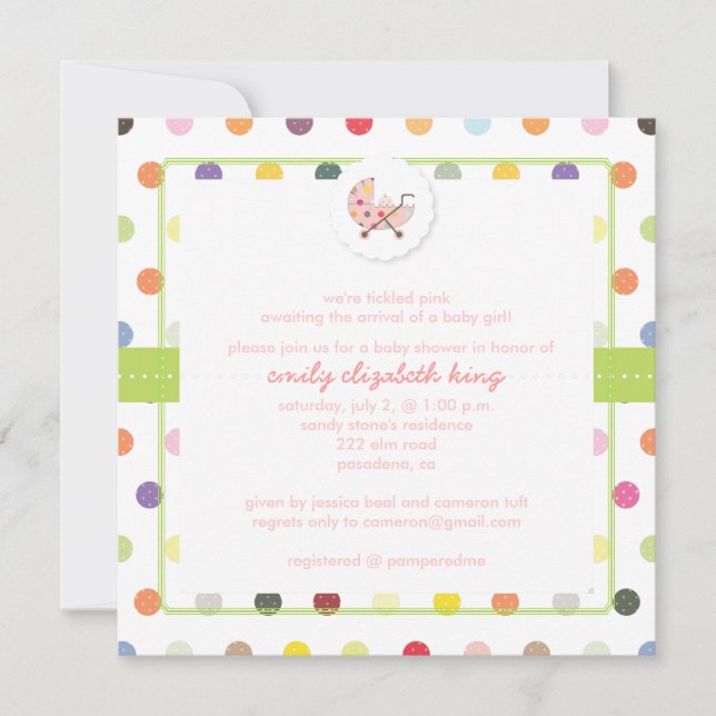 Invitation À petits pois PixDezines + baby shower Minidots (Devant)