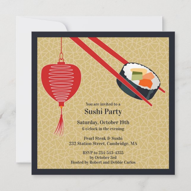 Invitation à plat de la fête du Sushi (Devant)