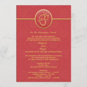 Invitation à plat de style indien Mariage