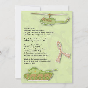 Invitation à plat pour l'anniversaire militaire de