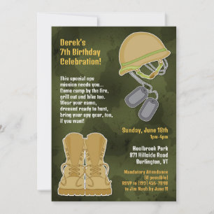 Invitation à plat pour l'anniversaire militaire de