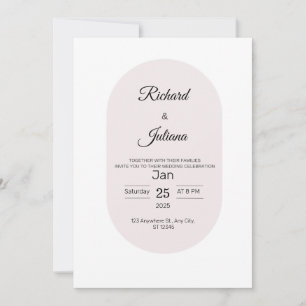 Invitation à plat, taille : 13 x 18 cm, Papier : M