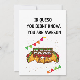Invitation À Queso Funny Mexicain Amour de la nourriture