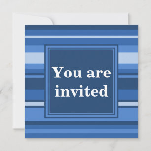 invitation à rayures bleues