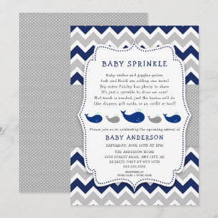 Invitation à saupoudrer de bébé gris de la marine