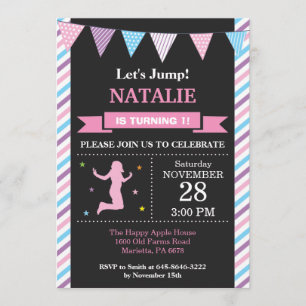 Invitation à sauter Trampoline Anniversaire