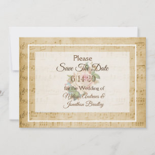Invitation à sauvegarder la date de musique rose r