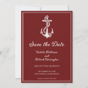 Invitation à sauver la date d'ancrage nautique rou