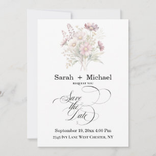Invitation à sauver la date de mariage Florale de 