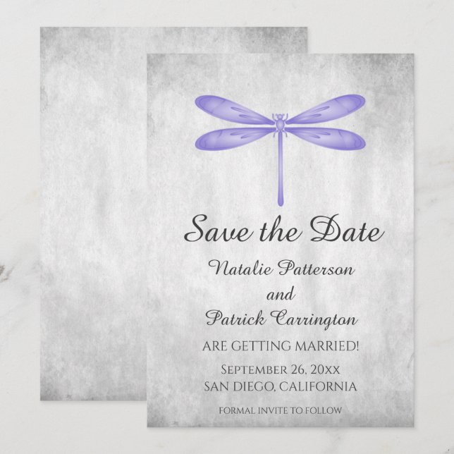 Invitation à sauver la date de mariage Papillon Dr (Devant / Derrière)