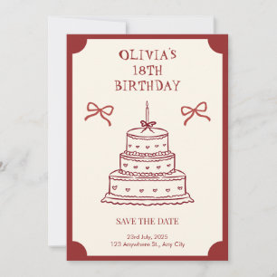 Invitation à sauver la date pour les 18 ans Vintag