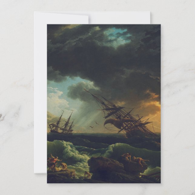 Invitation A Shipwreck in Stormy Seas by Claude-Joseph Vernet (Devant)