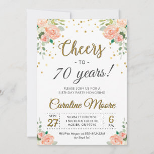 Invitation À soixante-dix ans Mesdames Soixante-dixième fête 