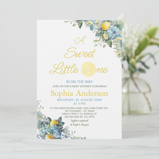 Invitation A Sweet Little One est sur le chemin du Baby showe (Debout devant)