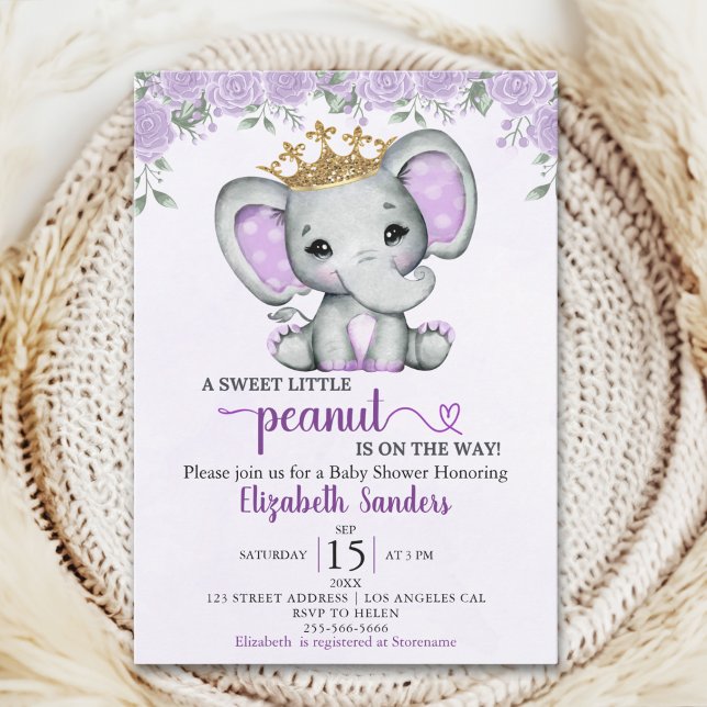 Invitation A Sweet Little Peanut is on the way Baby shower (Créateur téléchargé)