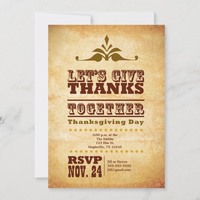 Invitation à Thanksgiving (Devant)