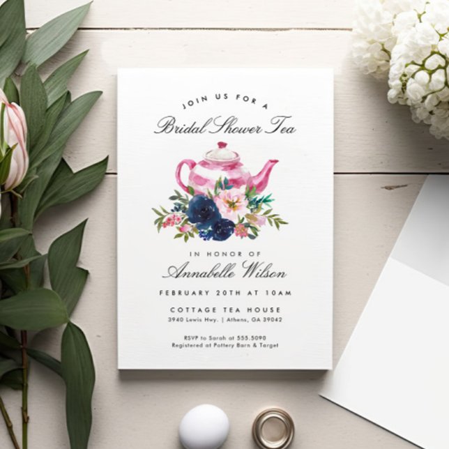 Invitation à thé à Fête des mariées florale de la  (Créateur téléchargé)