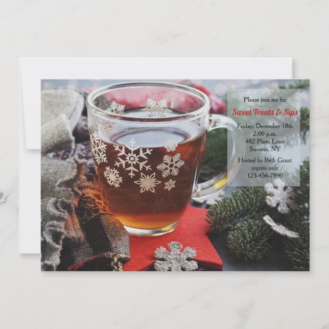 Invitation à thé de Noël (Devant)