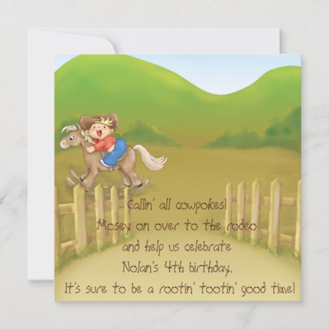 invitation à thème anniversaire de enfant rodeo co (Devant)