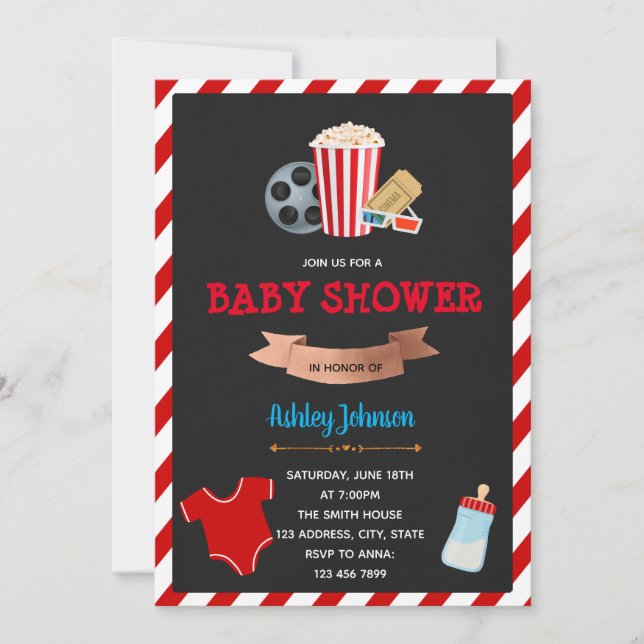 Invitation à thème baby shower vidéo (Devant)